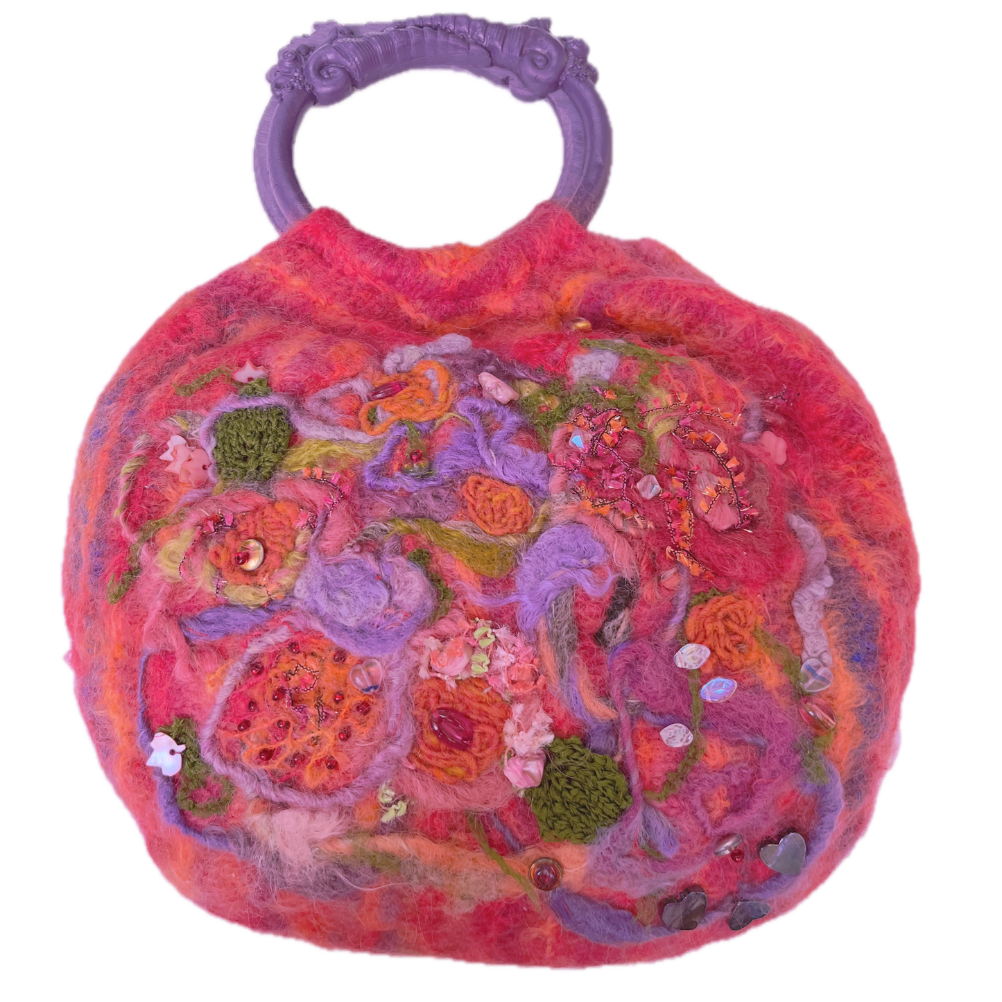 Sunset Garden Felted Handbag