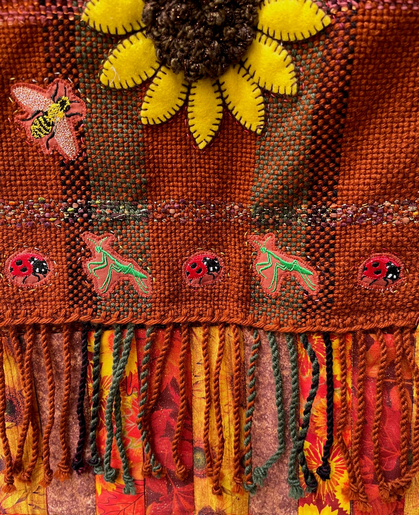 Happy Sunshine Multi-Media Wall Hanging - OOAK - 33.5 x 29.5"