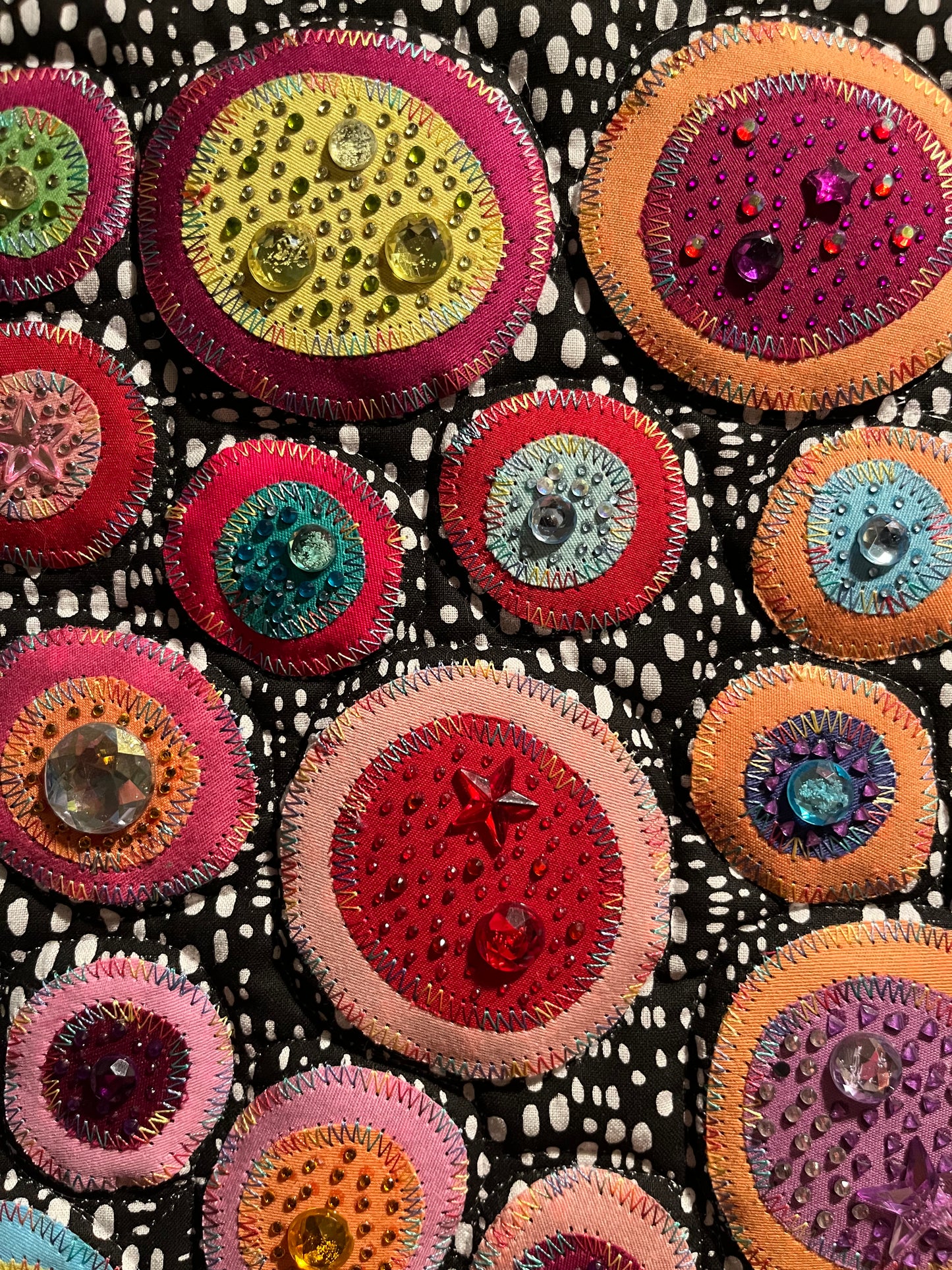 All the Colors of My Mind, OOAK Fiber Art Wall Hanging 22.75 x 24"