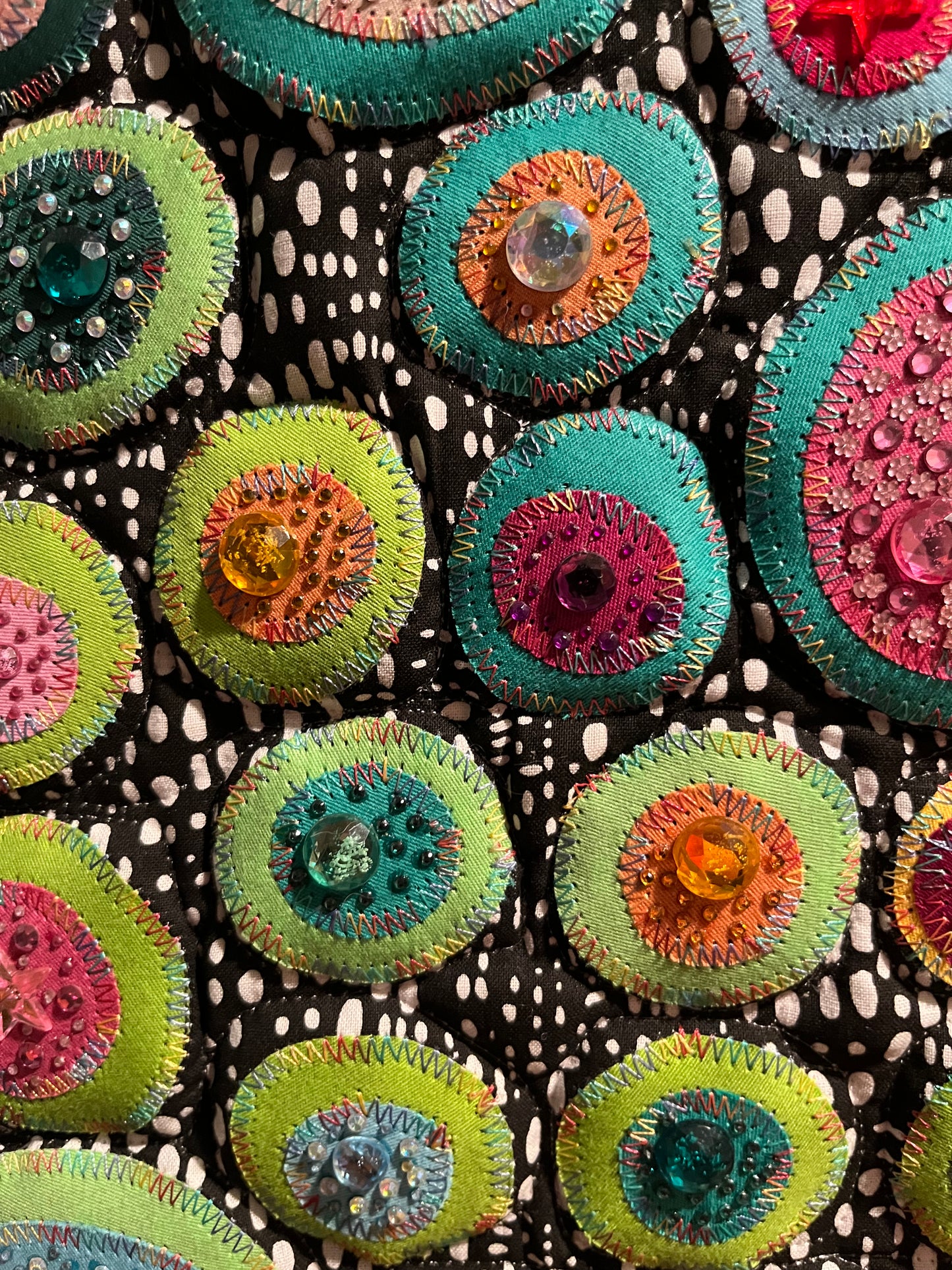 All the Colors of My Mind, OOAK Fiber Art Wall Hanging 22.75 x 24"