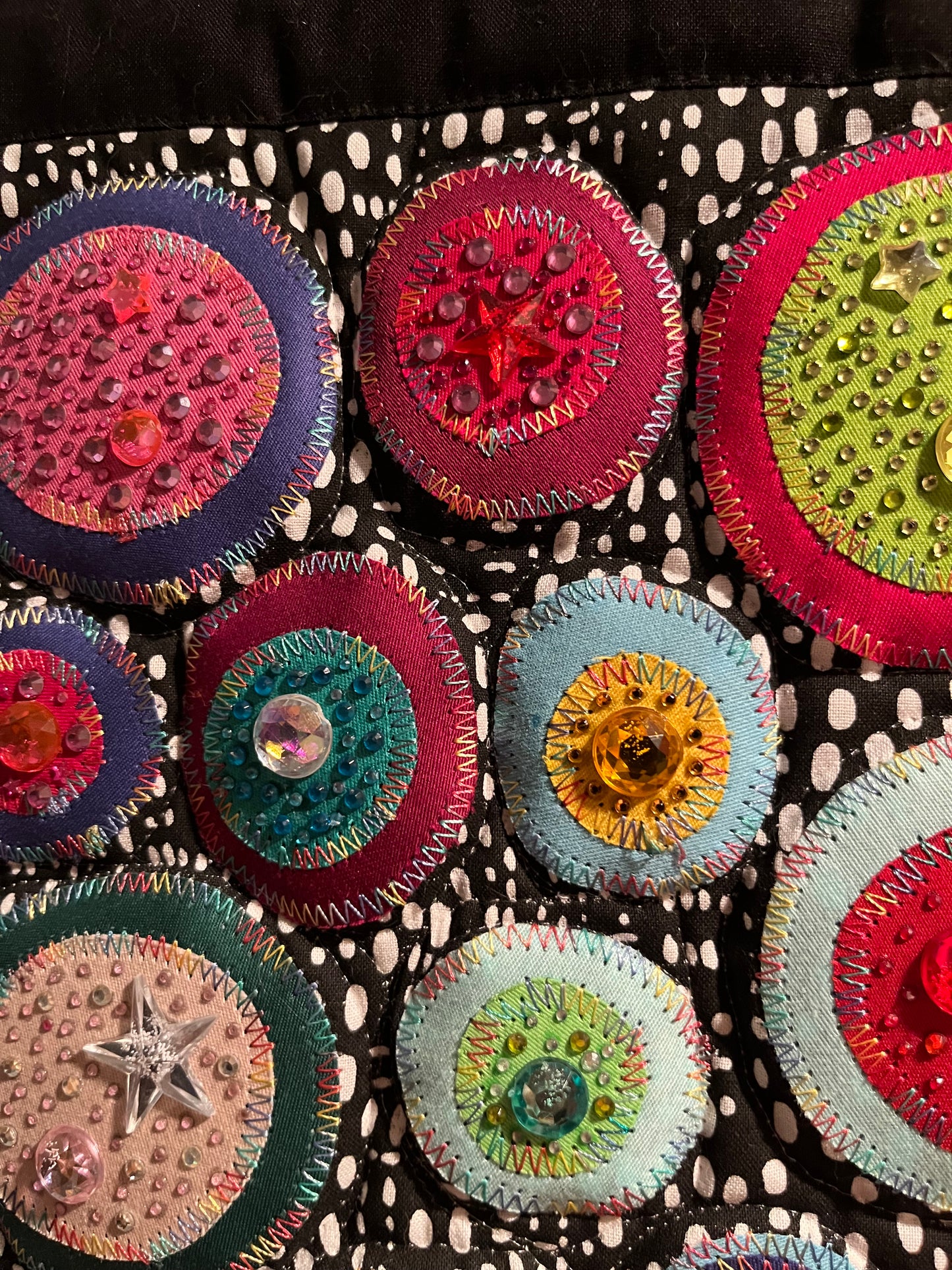 All the Colors of My Mind, OOAK Fiber Art Wall Hanging 22.75 x 24"