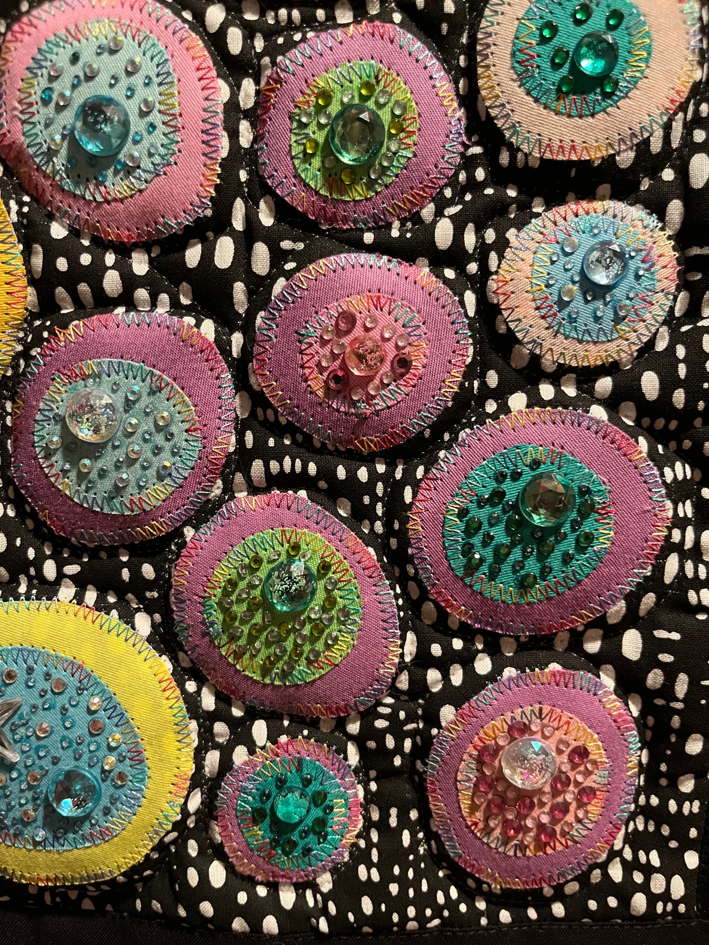 All the Colors of My Mind, OOAK Fiber Art Wall Hanging 22.75 x 24"