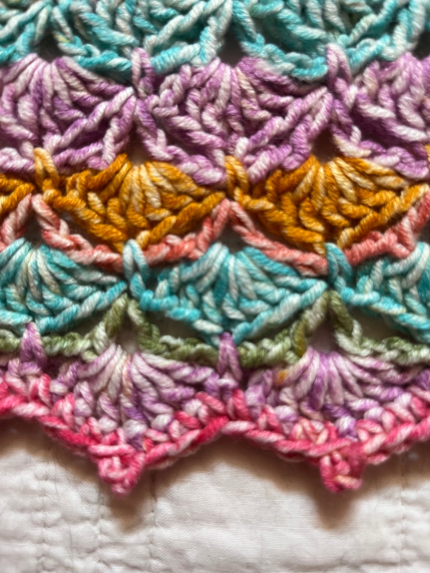 Very Happy Baby Blanket - Hand-made, OOAK - 32" Square