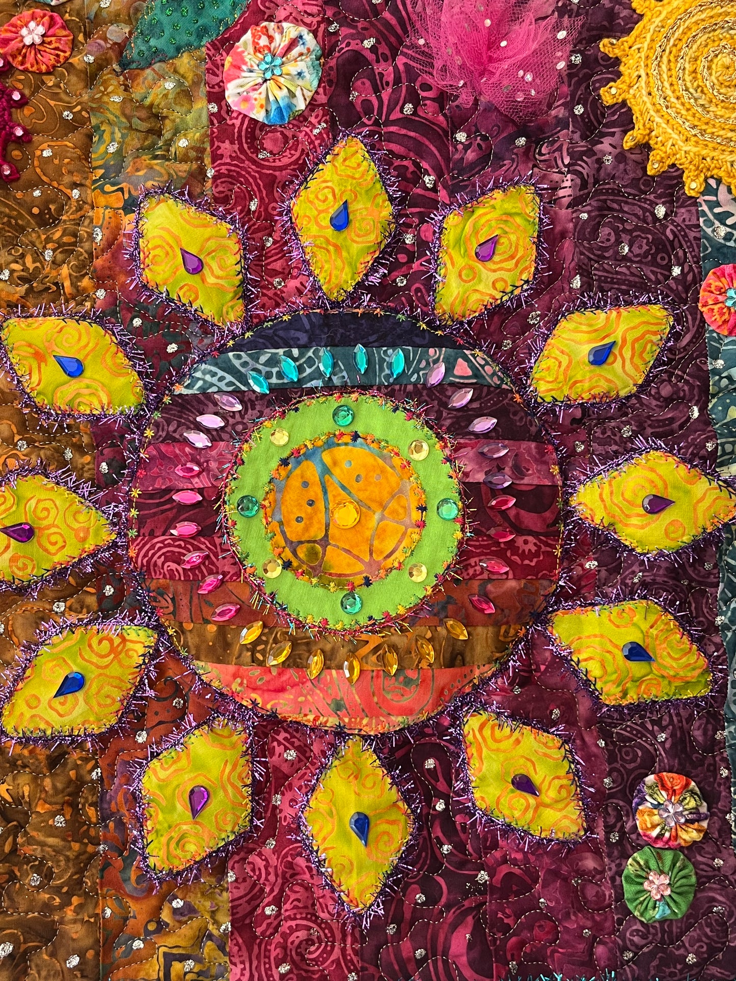 Ebullience Handmade Textile Art Wall Hanging - OOAK - 36" x 29.5"