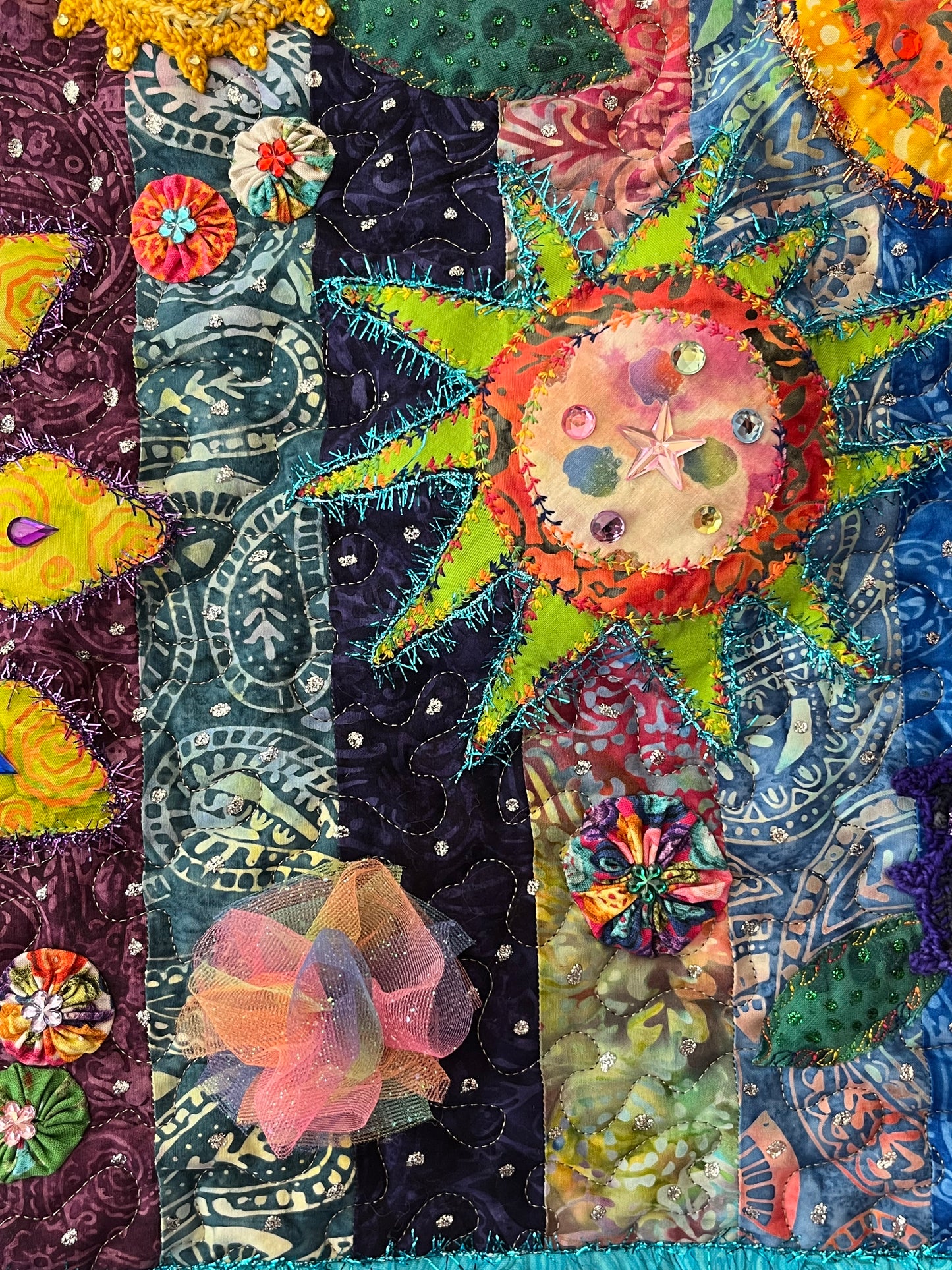 Ebullience Handmade Textile Art Wall Hanging - OOAK - 36" x 29.5"