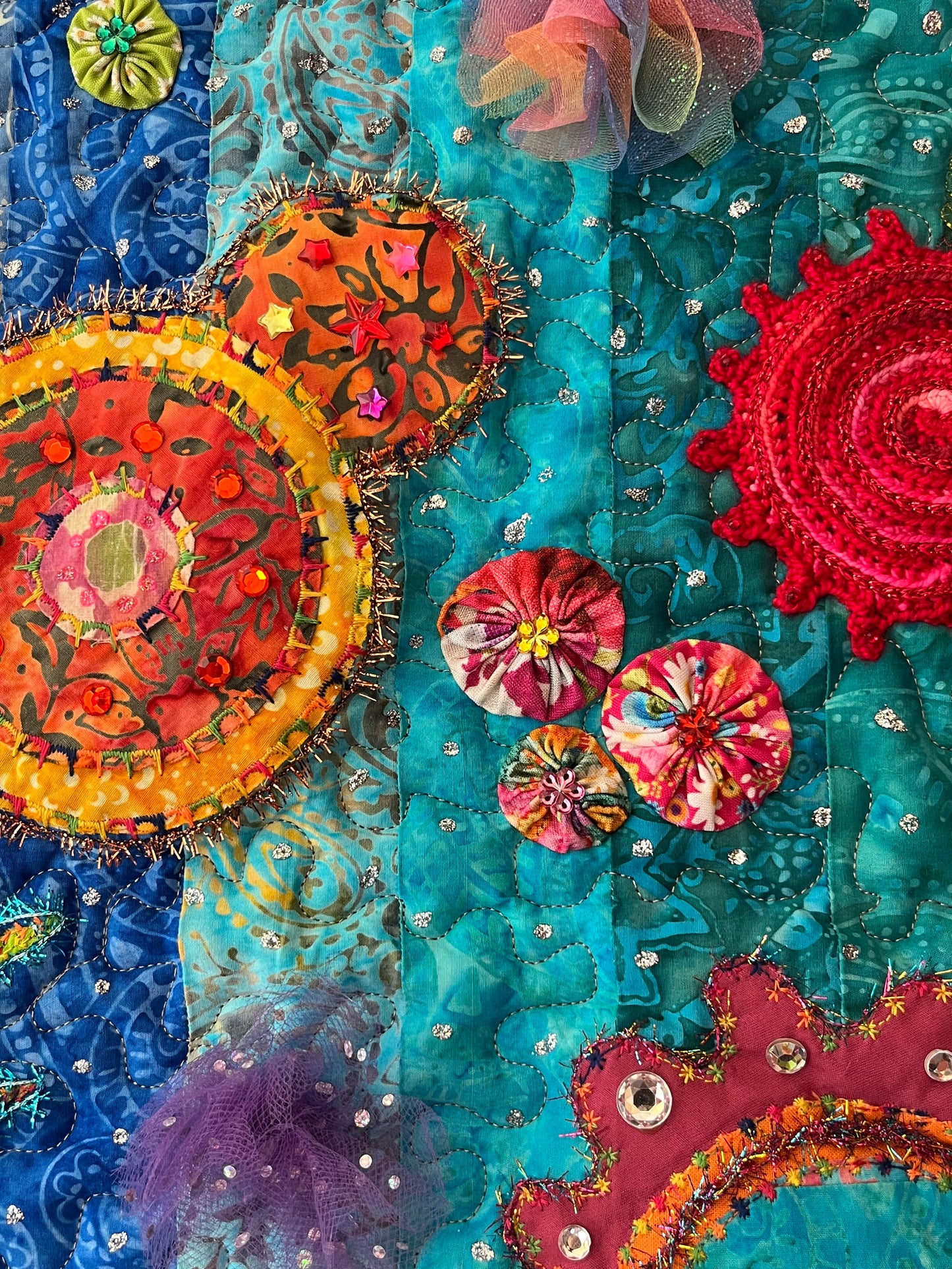 Ebullience Handmade Textile Art Wall Hanging - OOAK - 36" x 29.5"
