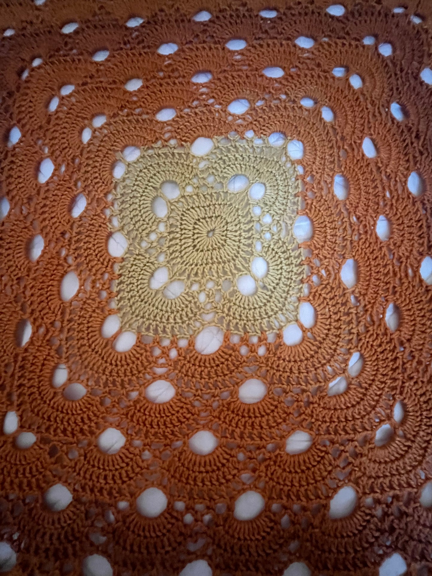 Marrakech Mandala Coverlet - Handmade Crochet OOAK - 52" x 52"