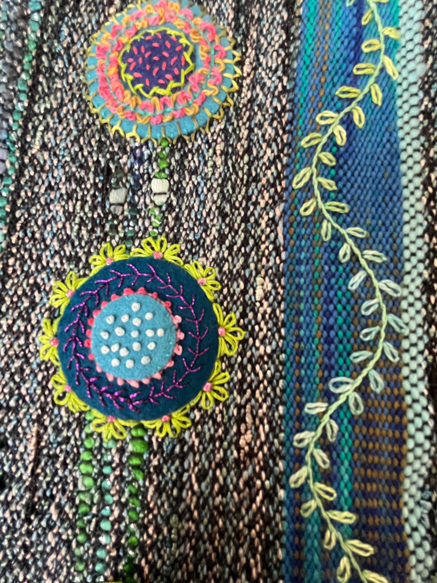 Dreamweaver - Handwoven Fiberart - OOAK - 21" x 15" + 4" Fringe