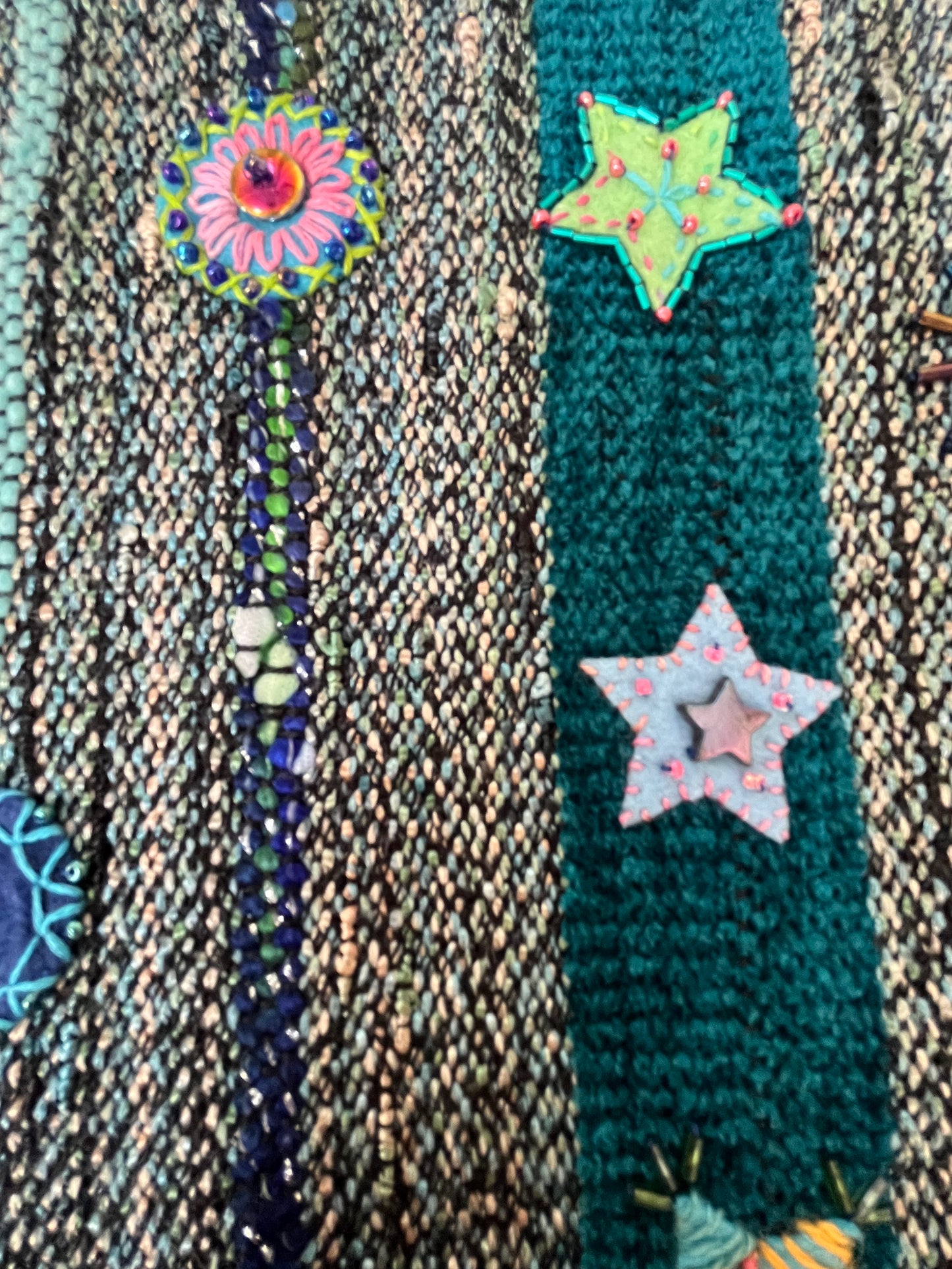 Dreamweaver - Handwoven Fiberart - OOAK - 21" x 15" + 4" Fringe