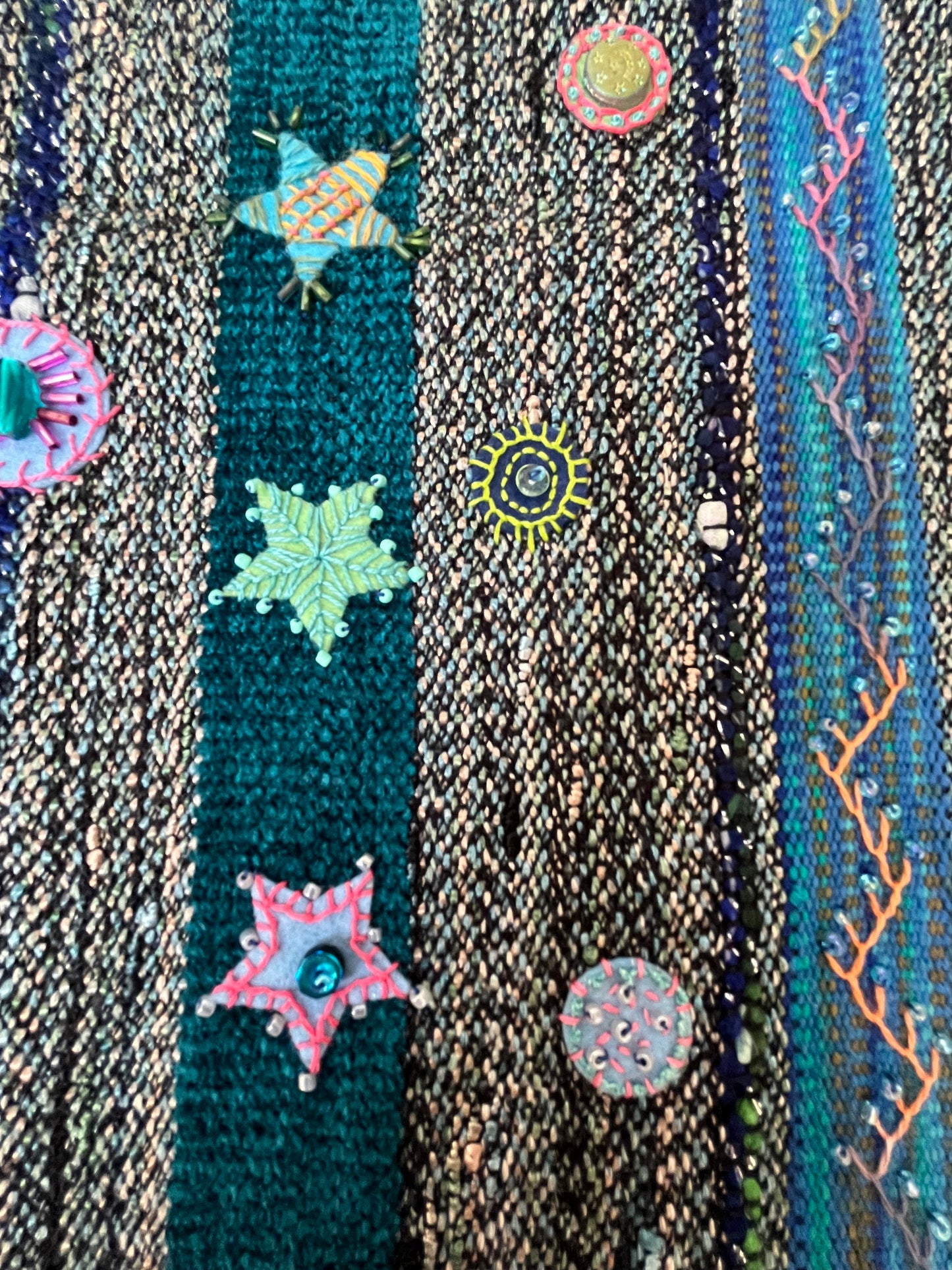 Dreamweaver - Handwoven Fiberart - OOAK - 21" x 15" + 4" Fringe