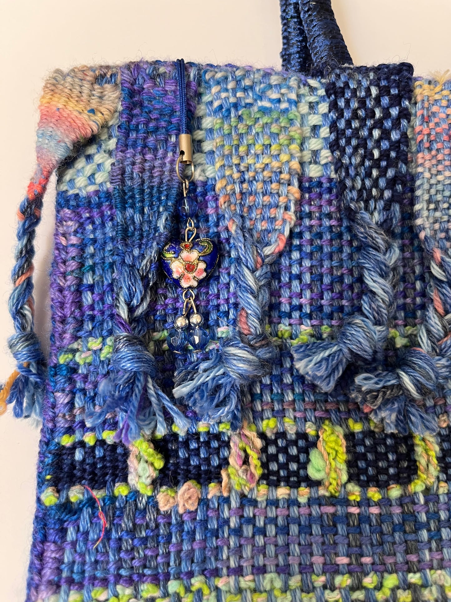 Blue Handwoven Handbag - OOAK - Unique!!