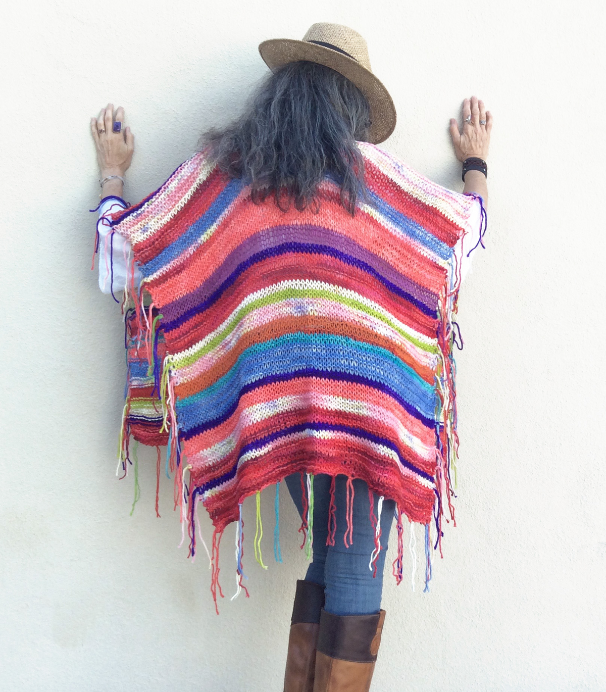 Tropical Garden Shaman Robe OOAK Hand Knit Ruana