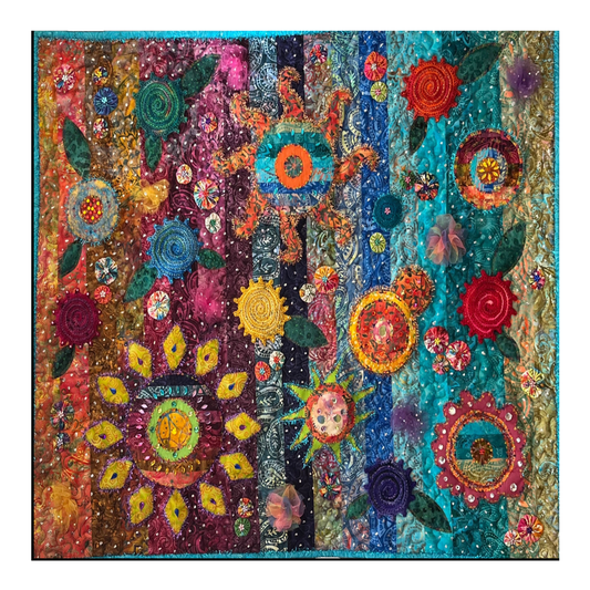 Ebullience Handmade Textile Art Wall Hanging - OOAK - 36" x 29.5"
