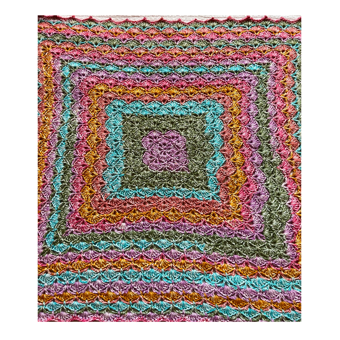 Very Happy Baby Blanket - Hand-made, OOAK - 32" Square