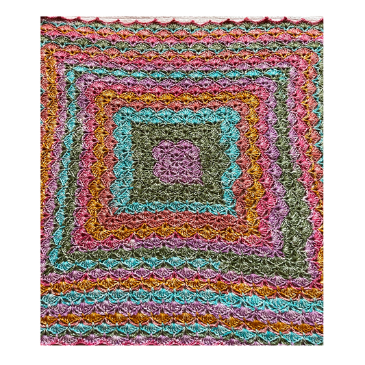 Very Happy Baby Blanket - Hand-made, OOAK - 32" Square