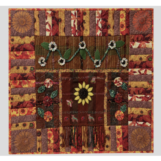 Happy Sunshine Multi-Media Wall Hanging - OOAK - 33.5 x 29.5"