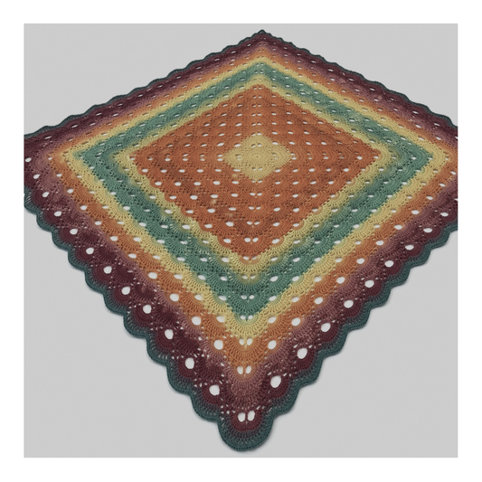 Marrakech Mandala Coverlet - Handmade Crochet OOAK - 52" x 52"