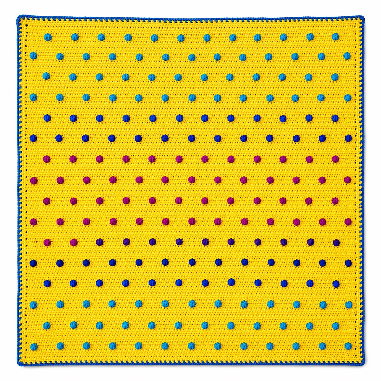 Happy Baby Bubble Blanket - Hand Crocheted OOAK, 39" x 38"