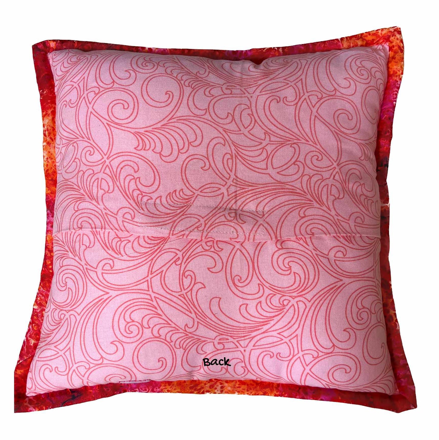 Pink Mandala Embroidered 12 x 12 OOAK Pillow