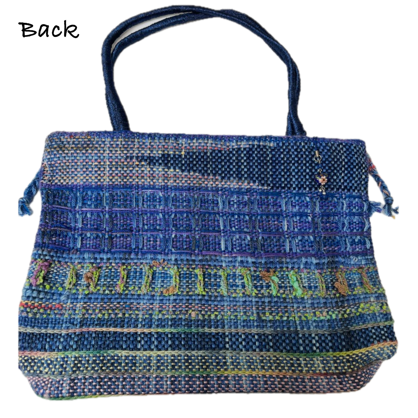 Blue Handwoven Handbag - OOAK - Unique!!
