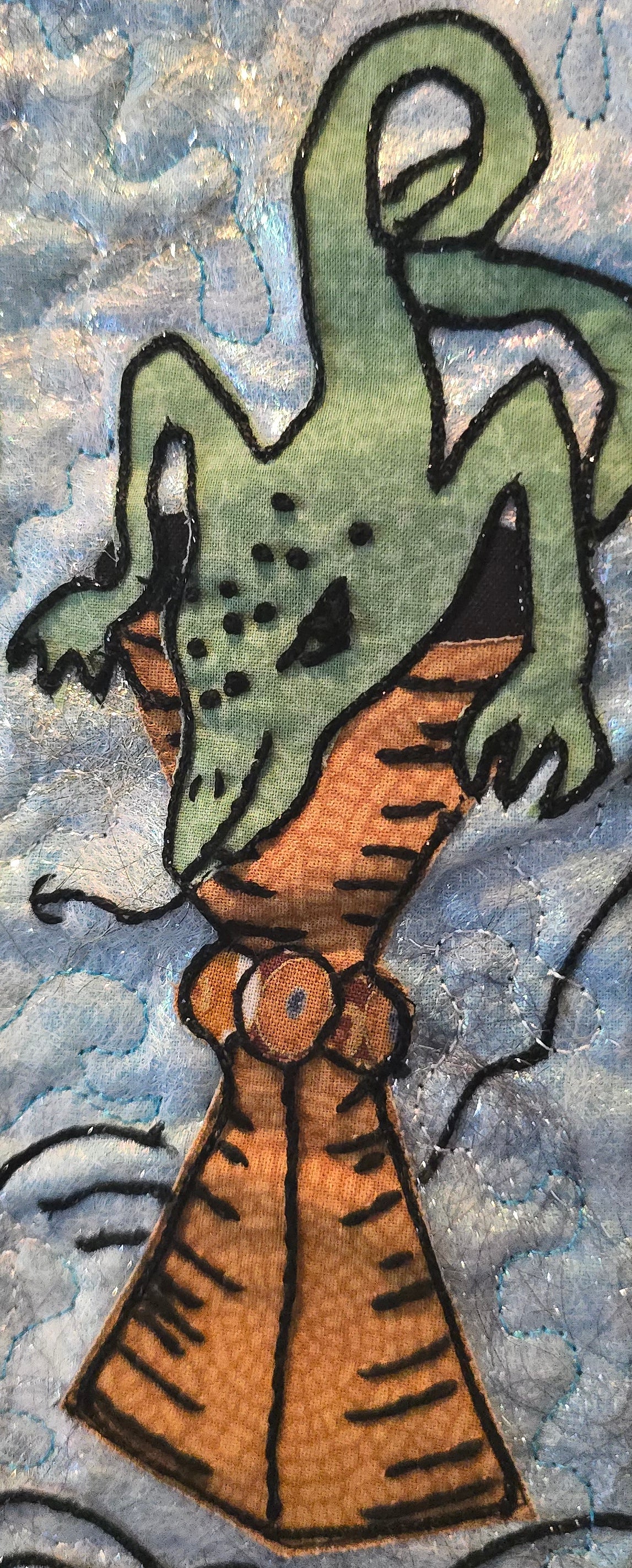 Tarot Card Seven of Cups Wall Hanging – OOAK Quilted Textile Art – 19x28”
