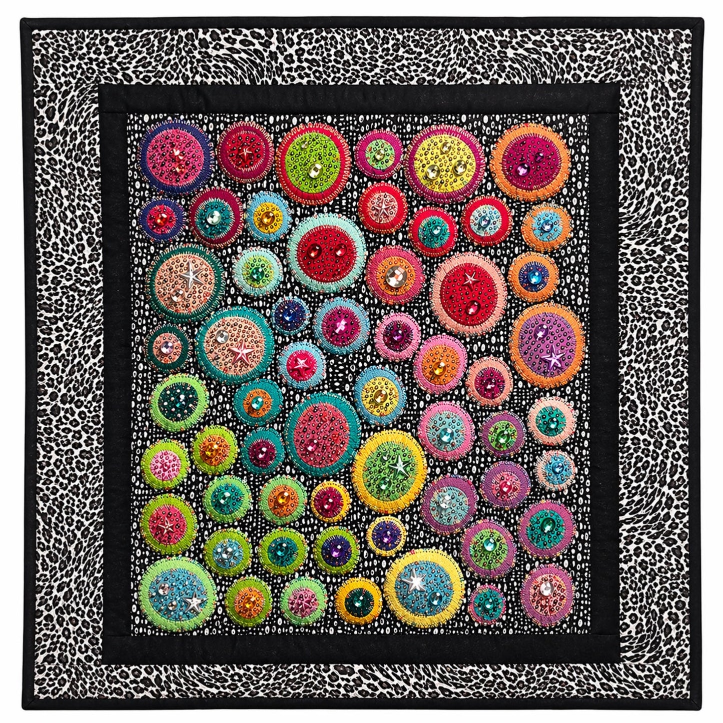 All the Colors of My Mind, OOAK Fiber Art Wall Hanging 22.75 x 24"