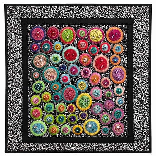All the Colors of My Mind, OOAK Fiber Art Wall Hanging 22.75 x 24"