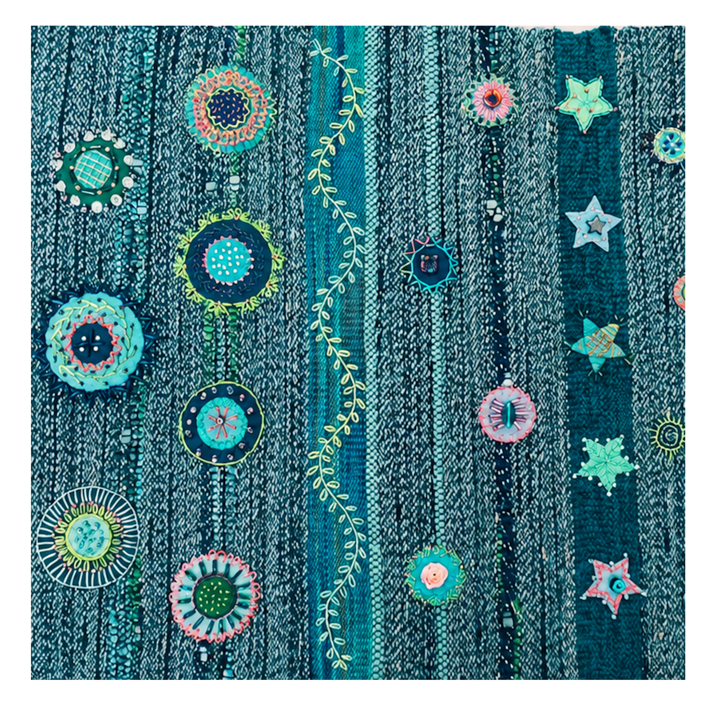 Dreamweaver - Handwoven Fiberart - OOAK - 21" x 15" + 4" Fringe
