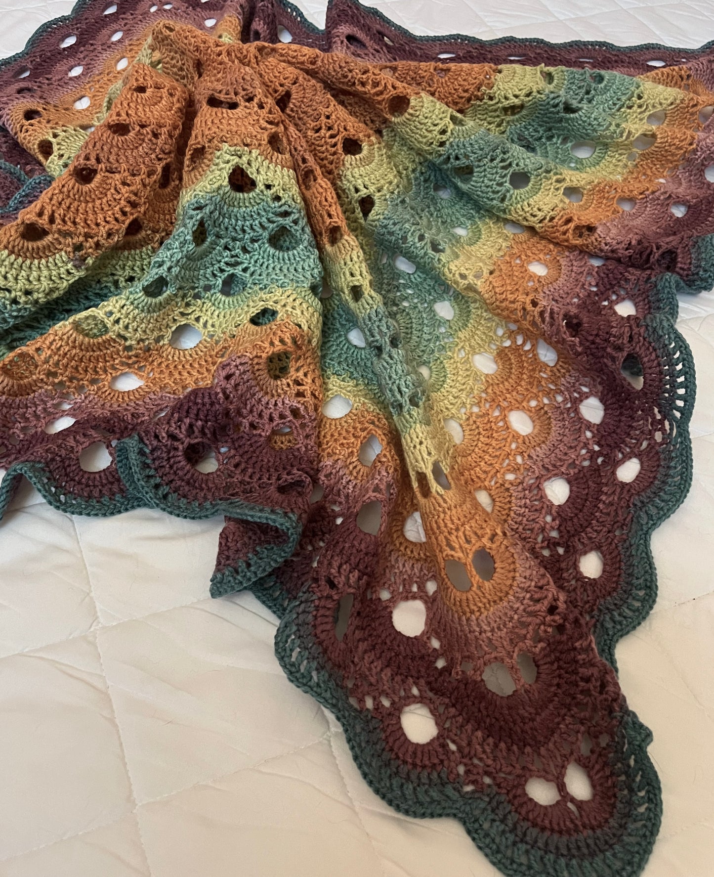 Marrakech Mandala Coverlet - Handmade Crochet OOAK - 52" x 52"