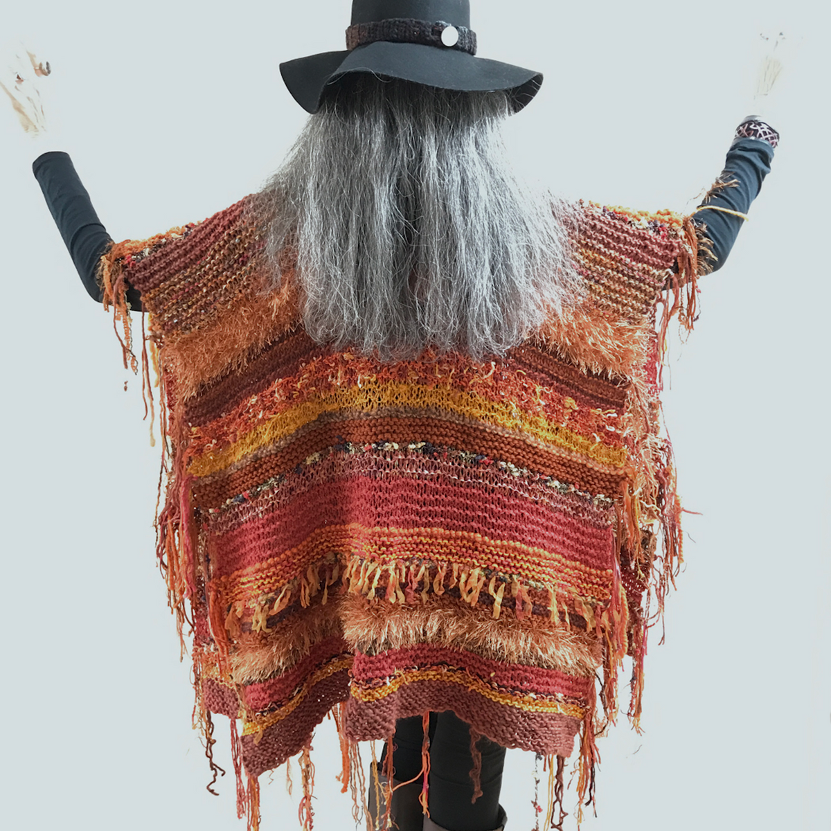 Burning Embers Shaman Robe OOAK Hand Knit Ruana